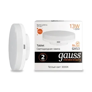 Лампа Gauss LED Elementary GX53 13W 3000K Улыбка Света